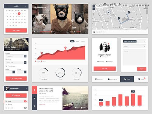 精选国外2014年7月最新的UI套装PSD素材,PS教程,图老师教程网