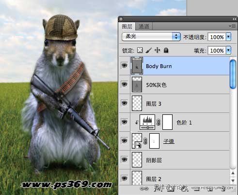 Photoshop创意合成战场上的松鼠教程,PS教程,图老师教程网