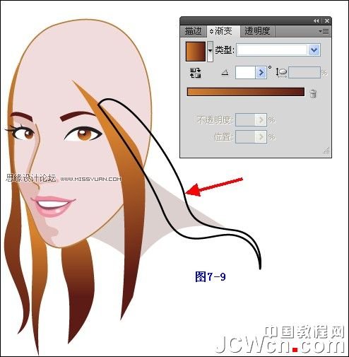 Illustrator插画人物系列之清纯美女的绘制,PS教程,图老师教程网