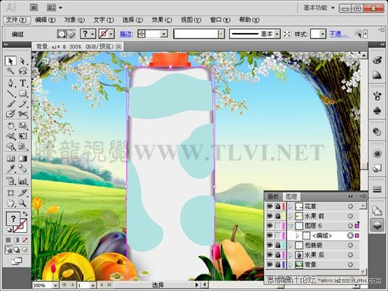 Illustrator CS5教程：通过蒙版功能制作饮料海报,PS教程,图老师教程网