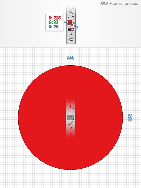 Illustrator绘制逼真的美国队长盾牌图标,PS教程,图老师教程网