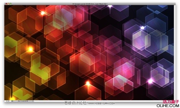 Photoshop制作六角高光虚化效果,PS教程,图老师教程网