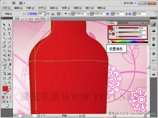 Illustrator CS5教程：使用网格填充设计海报效果,PS教程,图老师教程网