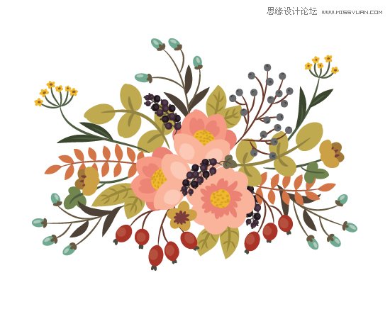 Illustrator绘制复古典雅风格的花朵花藤,PS教程,图老师教程网