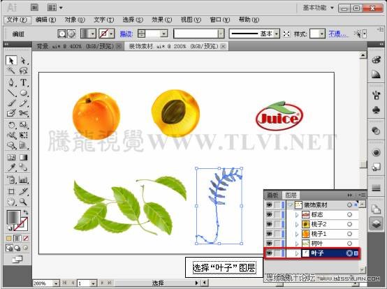 Illustrator CS5教程：通过蒙版功能制作饮料海报,PS教程,图老师教程网