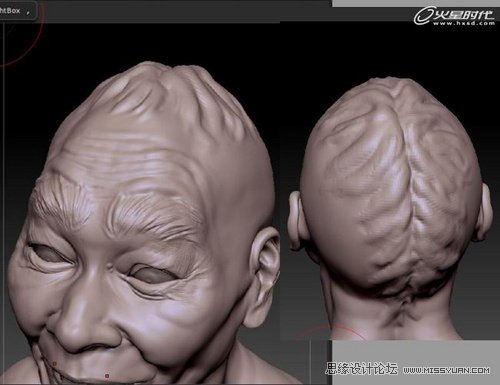 ZBrush教程：夸张写实人头《爆牙》雕刻,PS教程,图老师教程网