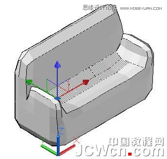 AutoCAD教程：运用长方体网格拉伸制作双人沙发,PS教程,图老师教程网