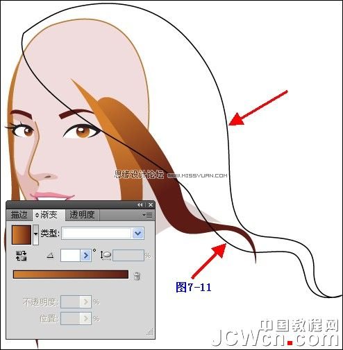 Illustrator插画人物系列之清纯美女的绘制,PS教程,图老师教程网