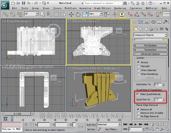 3D MAX使用ProBoolean给车轮构件建模,PS教程,图老师教程网