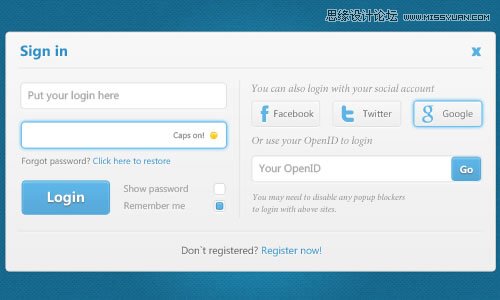 99个漂亮的网页注册和登录页设计PSD素材,PS教程,图老师教程网