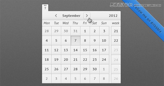 10款精致时尚的日历UI设计PSD素材,PS教程,图老师教程网