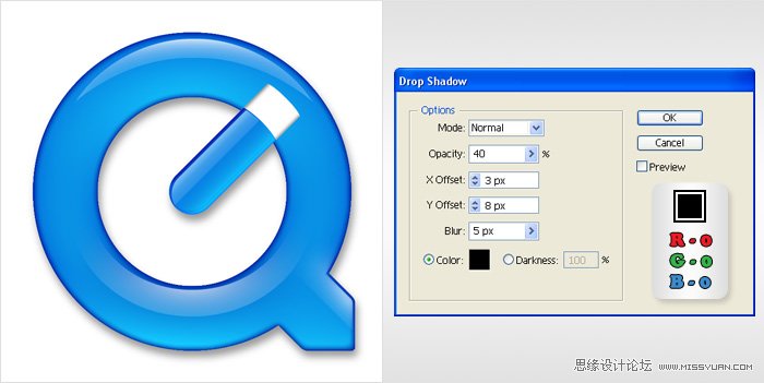 Illustrator教程：制作QuickTime Logo教程,PS教程,图老师教程网