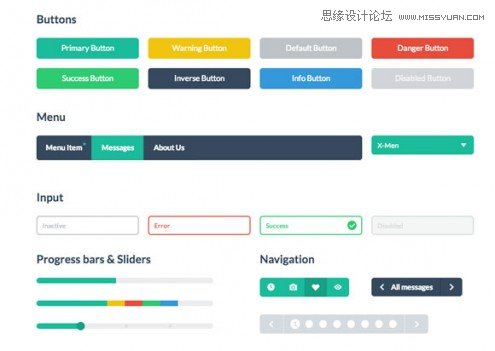 10个超级有用免费的扁平化UI套件素材,PS教程,图老师教程网