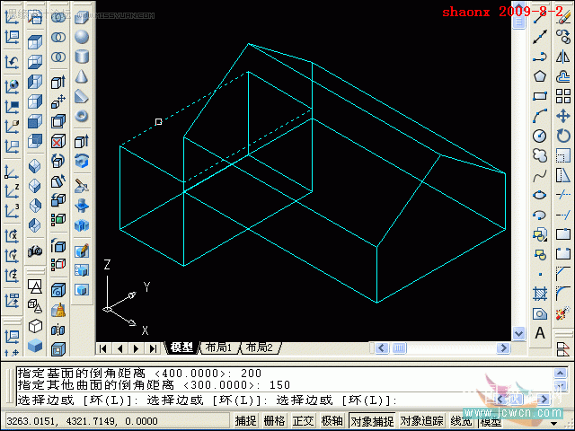 AutoCAD建模教程：拉升,倒角,并集的应用,PS教程,图老师教程网