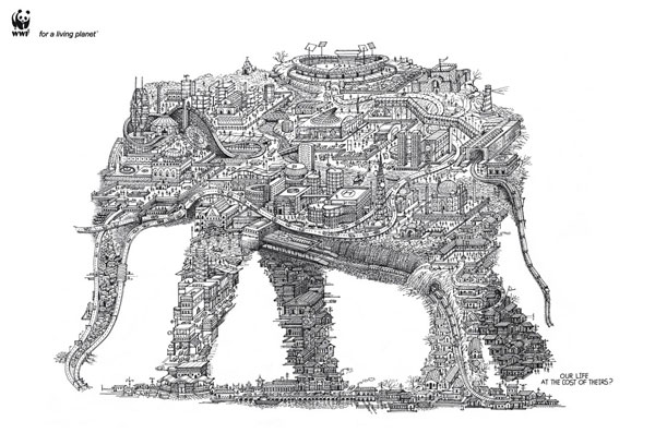 广告海报-WWF动物造型广告设计欣赏