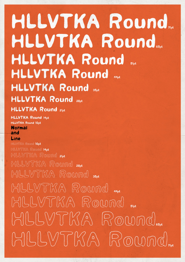 YWFT HLLVTKA Round手绘字体设计