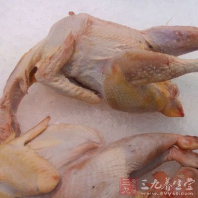 原料：鸡脯肉350g，猪油600g(实耗50g)