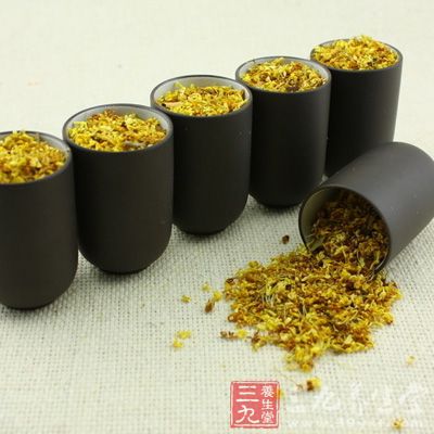 桂花亦可干燥后保存，拌入茶叶后成为桂花茶