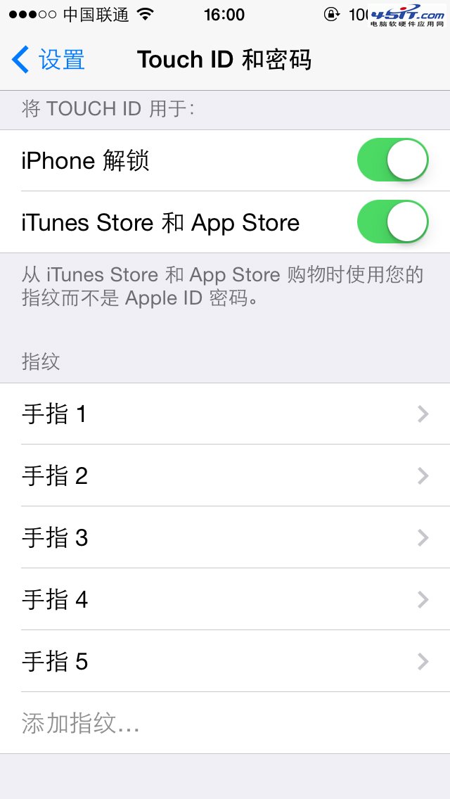 iPhone 5s能够录入几个指纹信息 图老师