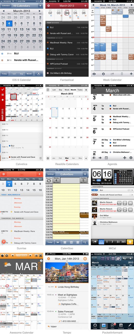 最直观的选择 12款iOS平台日历应用界面比较