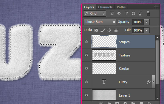 Striped Fuzzy Text Effect step 5