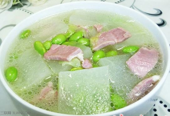 清热去火---毛豆咸肉冬瓜汤图老师