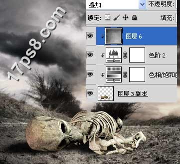 用photoshop合成死亡场景-骷髅与玫瑰