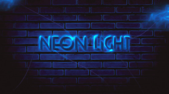 translucent text flatten 550x307 Create Unique Neon Text Effect in Photoshop