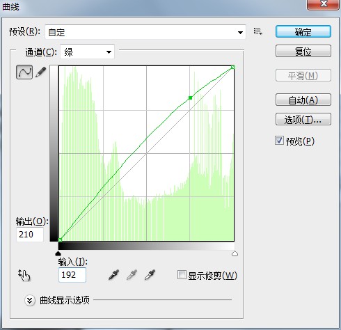 切换绿色通道蒙版调整