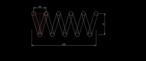 CAD画二维弹簧