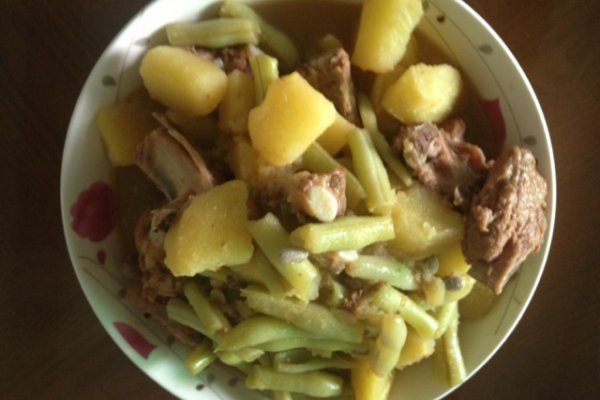 【图】豆角排骨炖排骨,豆角土豆炖菜谱大枣教羊排红焖土豆图片
