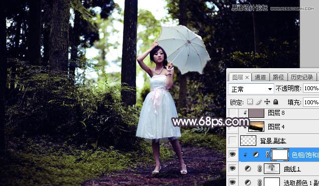 Photoshop调出林中果子照片暗色逆光效果图,PS教程,素材中国网