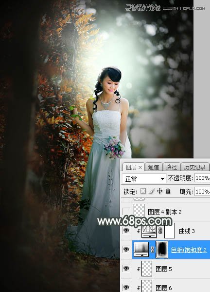 Photoshop调出婚纱外景照片唯美逆光效果,PS教程,素材中国网