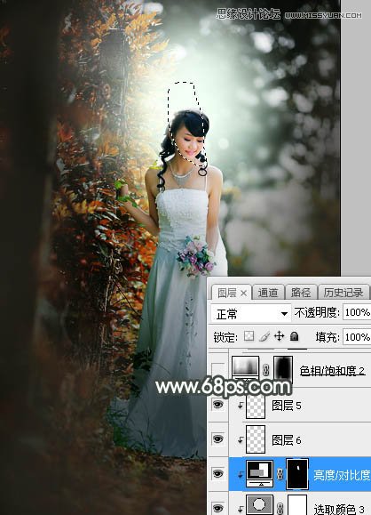 Photoshop调出婚纱外景照片唯美逆光效果,PS教程,素材中国网