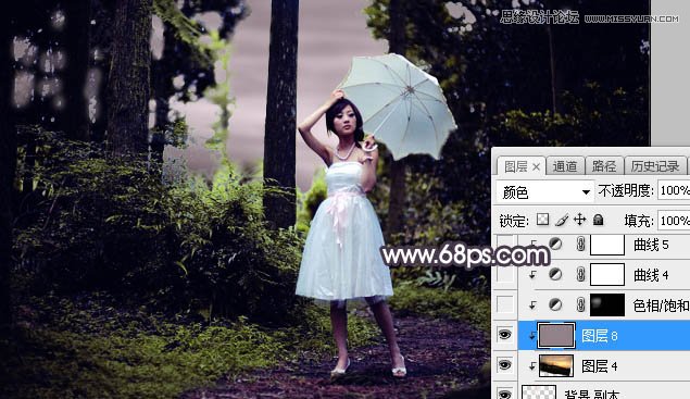 Photoshop调出林中果子照片暗色逆光效果图,PS教程,素材中国网