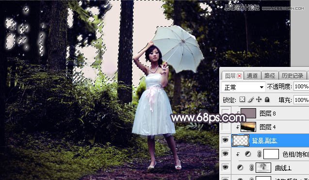 Photoshop调出林中果子照片暗色逆光效果图,PS教程,素材中国网