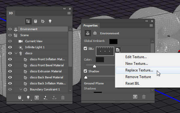 Photoshop利用自带的3D工具制作闪烁的舞厅灯光立体字