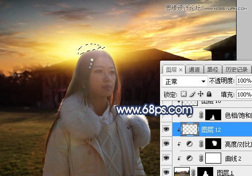 Photoshop给人像照片添加日落夕阳美景,PS教程,素材中国网