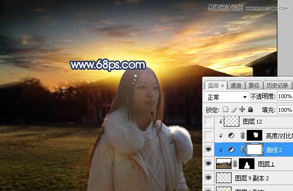 Photoshop给人像照片添加日落夕阳美景,PS教程,素材中国网