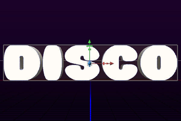 Photoshop利用自带的3D工具制作闪烁的舞厅灯光立体字