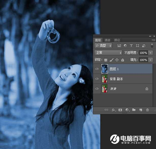 Photoshop快速给照片换上蓝色背景教程