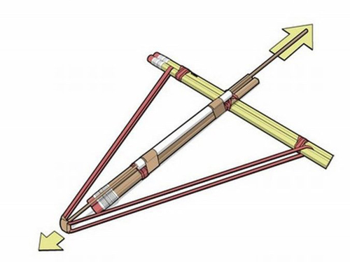 巧用铅笔制作十字弩手工教程