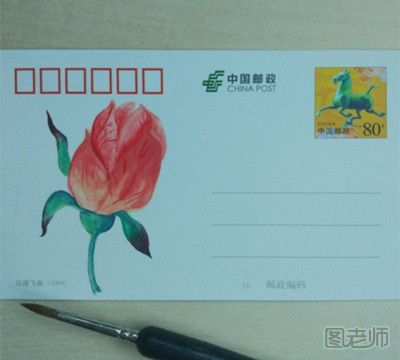 花骨朵手绘画教程图 手绘明信片教程