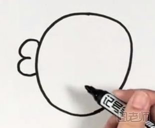 简单的简笔画亲嘴鱼步骤教学