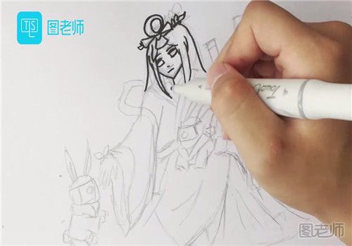 嫦娥玉兔简笔画