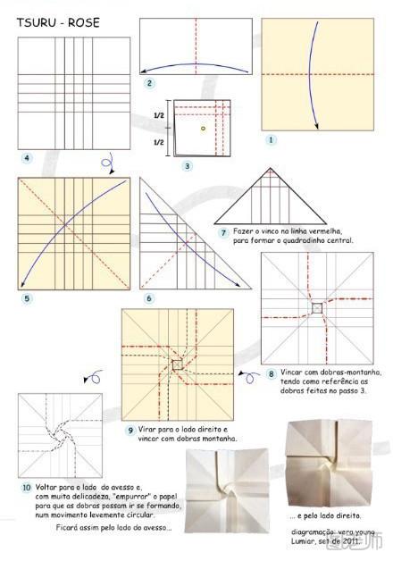 玫瑰千纸鹤的折法图解