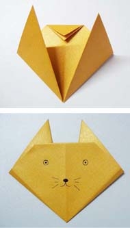 折纸教程图解 小猫咪的折法