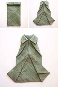 手工制作 餐巾折叠的迷你衬衣