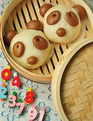 学生早餐食谱 熊猫豆沙包的做法