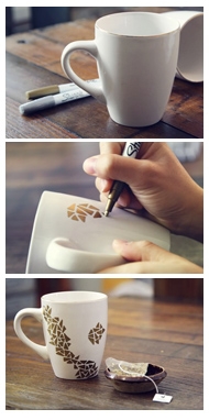 杯子设计 DIY手绘茶杯